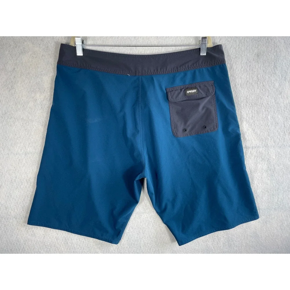 Oakley‎ Double Up 20 RC Mens Boardshorts Blue Teal Stretch Lightweight 38